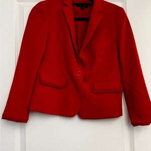 Ann Taylor Red Blazer Tailored Suit Jacket